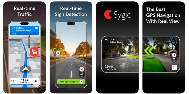App Sygic con vista 3D e mappa offline per conducenti e viaggiatori in città